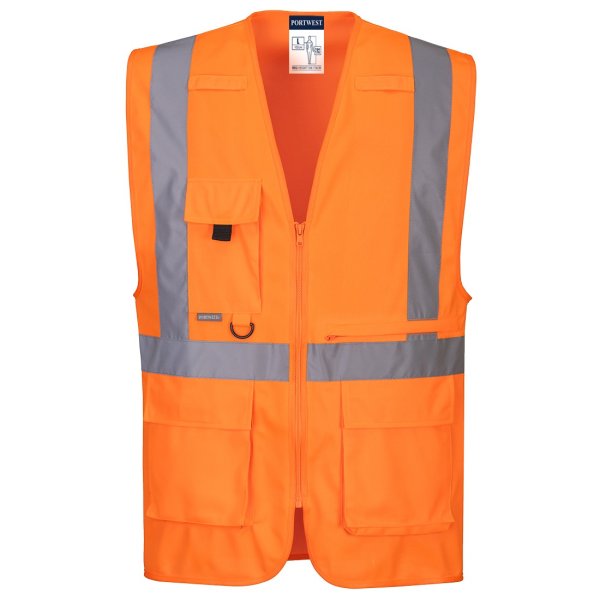 Portwest Hi-Vis Esimiesliivi sis. taskun tablettitietokoneelle - 1