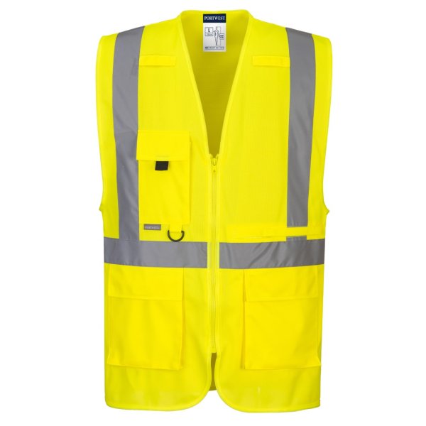 Portwest Hi-Vis Esimiesliivi sis. taskun tablettitietokoneelle - 9