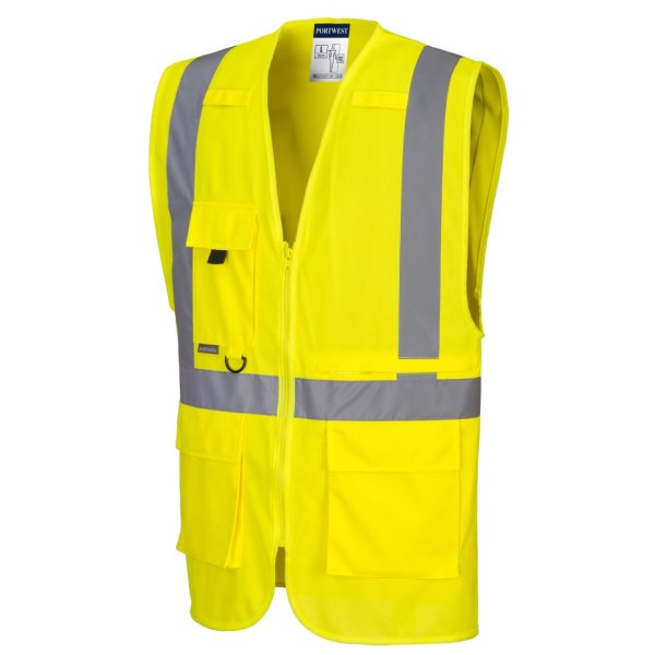 Portwest Hi-Vis Esimiesliivi sis. taskun tablettitietokoneelle - 11