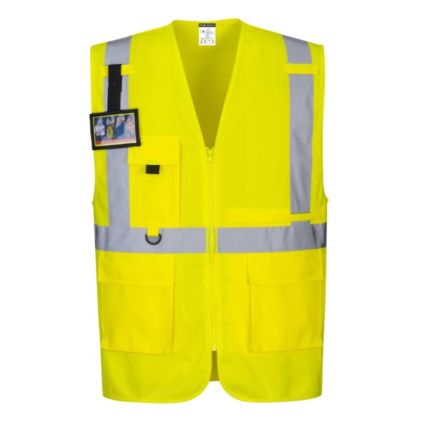 Portwest Hi-Vis Esimiesliivi sis. taskun tablettitietokoneelle - 13