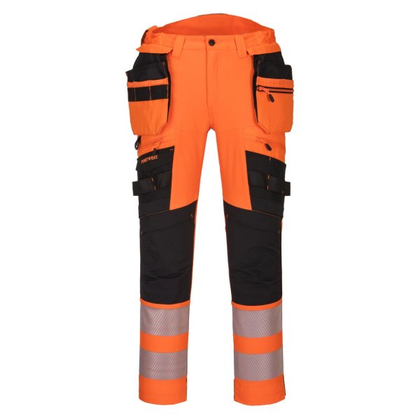 Portwest DX4 Hi-Vis Joustohousut irrotettavilla riipputaskuilla - 1