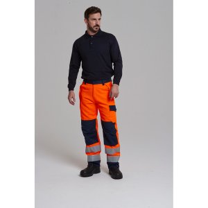 Portwest Modaflame oranssi/navy RIS housut - 115