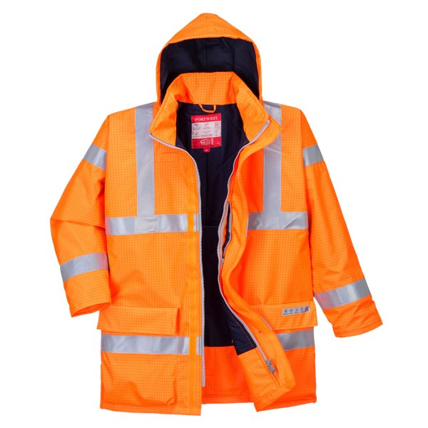 Portwest Bizflame Hi-Vis Antistaattinen FR-sadetakki. - 1