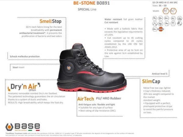 Base BE-STONE Turvakengät S3 CR HRO CI HI AN SRC - 3