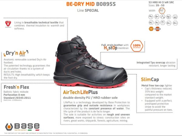 Base BE-DRY MID/BE-ROCK Turvakengät S3 WR CI HI HRO SRC - 3