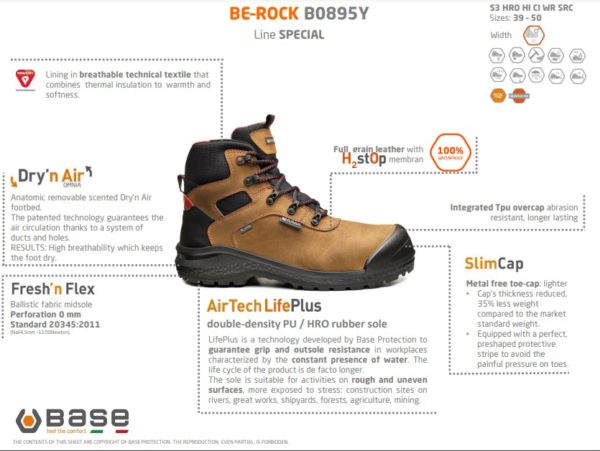 Base BE-DRY MID/BE-ROCK Turvakengät S3 WR CI HI HRO SRC - 6