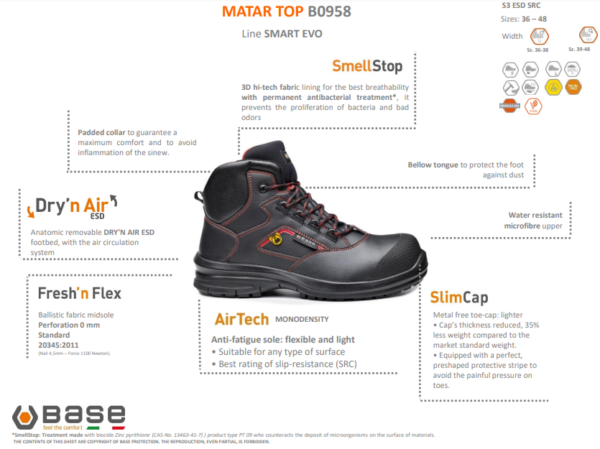 Base MATAR TOP Turvakengät S3 ESD SRC - 3