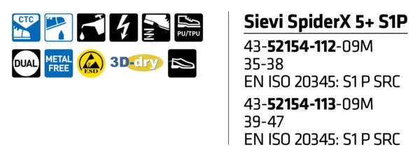 Sievi Spiderx 5+ S1P Turvasandaali - 3