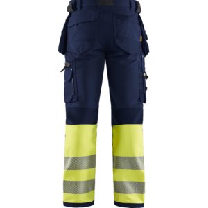 OUTLET KOKO C52 BLÅKLÄDER HIGHVIS RIIPPUTASKUHOUSUT 4-WAY STRETCH 19931642, SININEN(MARINE)/KELTAINEN - 13