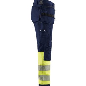 OUTLET KOKO C52 BLÅKLÄDER HIGHVIS RIIPPUTASKUHOUSUT 4-WAY STRETCH 19931642, SININEN(MARINE)/KELTAINEN - 15