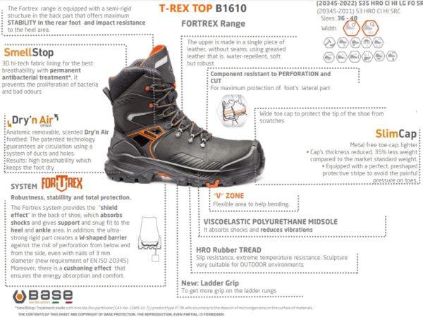 BASE T-REX/T-WALL TOP TURVAKENGÄT S3S HRO CI HI LG FO SR - 5