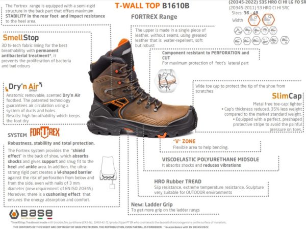 BASE T-REX/T-WALL TOP TURVAKENGÄT S3S HRO CI HI LG FO SR - 3