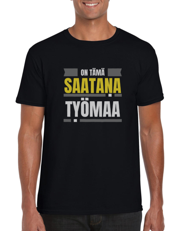 Huumoripaita Saatana työmaa - T-paita - 12