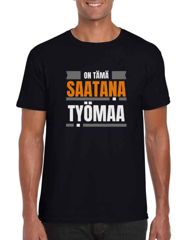 Huumoripaita Saatana työmaa - T-paita - 8