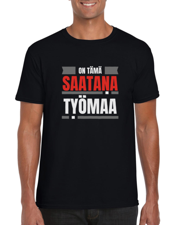 Huumoripaita Saatana työmaa - T-paita - 11