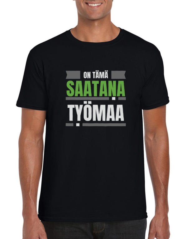 Huumoripaita Saatana työmaa - T-paita - 10