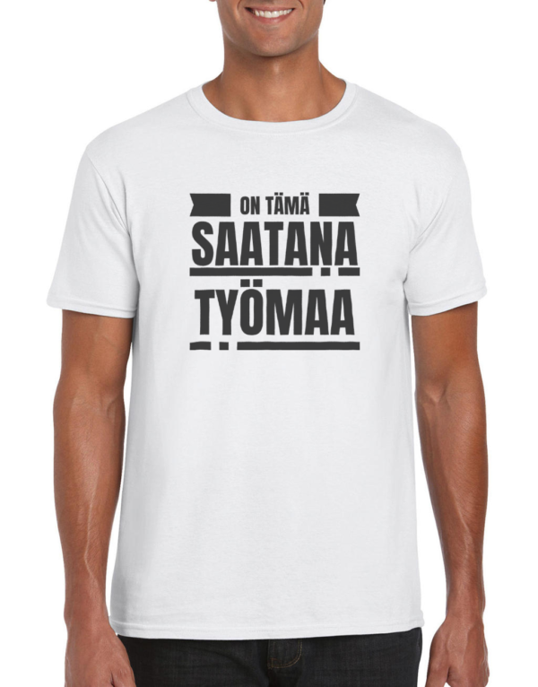 Huumoripaita Saatana työmaa - T-paita - 7