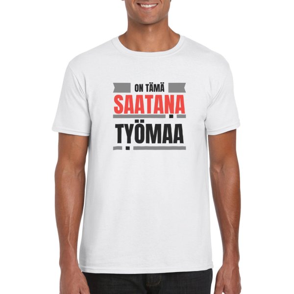 Huumoripaita Saatana työmaa - T-paita - 1