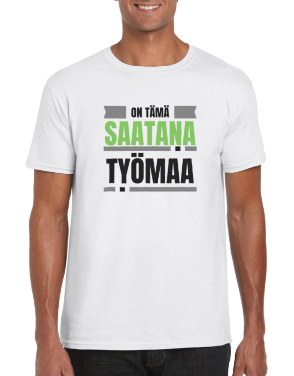 Huumoripaita Saatana työmaa - T-paita - 4