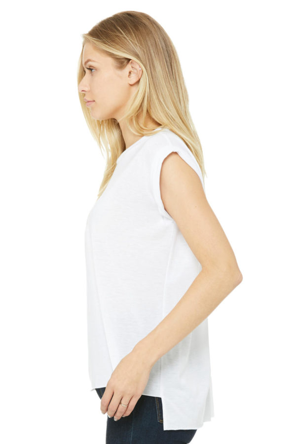 Bella+Canvas Women's Flowy Muscle Tee Rolled Cuff - 2