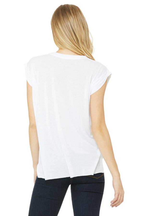 Bella+Canvas Women's Flowy Muscle Tee Rolled Cuff - 3