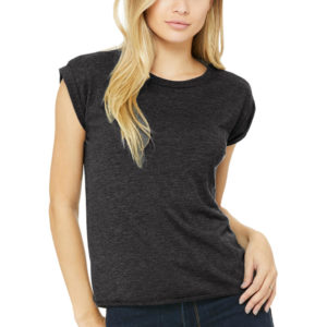 Bella+Canvas Women's Flowy Muscle Tee Rolled Cuff - 15