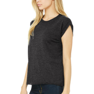 Bella+Canvas Women's Flowy Muscle Tee Rolled Cuff - 17