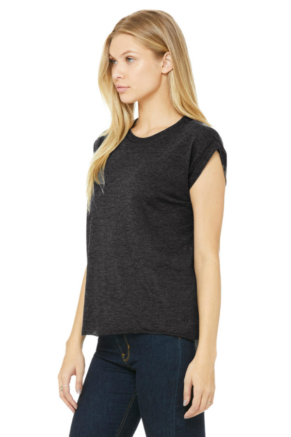 Bella+Canvas Women's Flowy Muscle Tee Rolled Cuff - 5