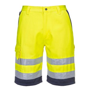 PORTWEST HI-Vis kevyet polyesteri puuvilla shortsit