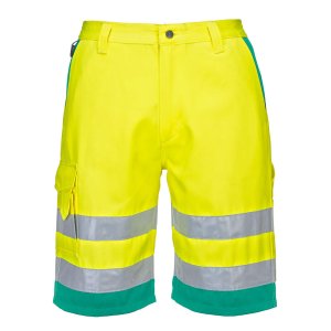 PORTWEST HI-Vis kevyet polyesteri puuvilla shortsit