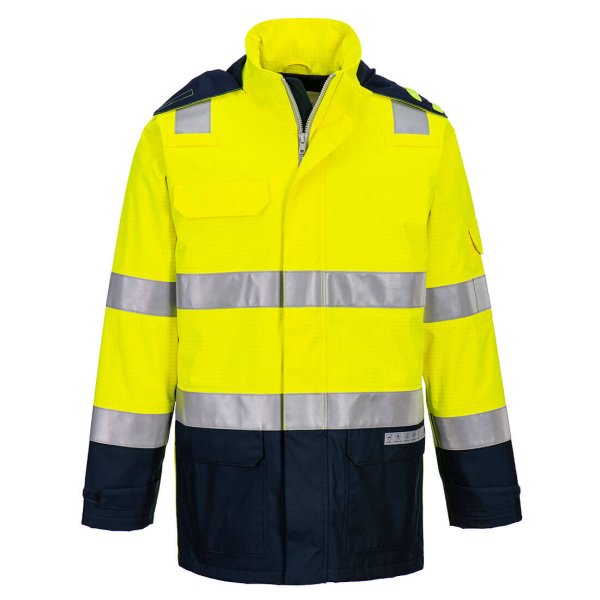 PORTWEST Bizflame Hi-Vis lämpövuorellinen ja sateenkestävä valokaarisuojattu takki