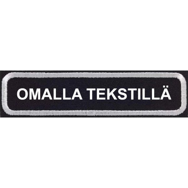 Pieni Kangasmerkki Omalla Tekstillä (10x2cm) - 1